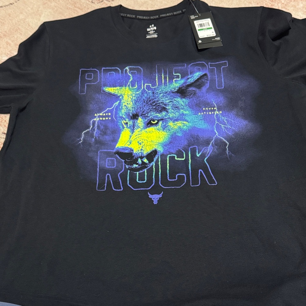 Project Rock Black and Blue Graphic Tee